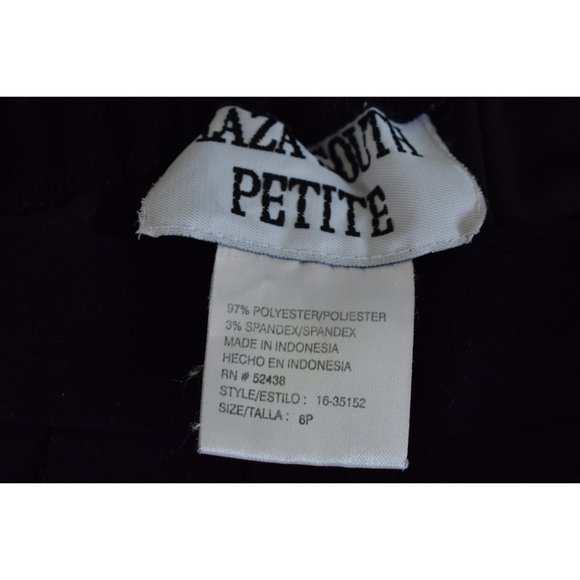 Vintage 80s Black Pleated Polyester/Spandex pants size 6P | 24-30 waist - Picture 9 of 9